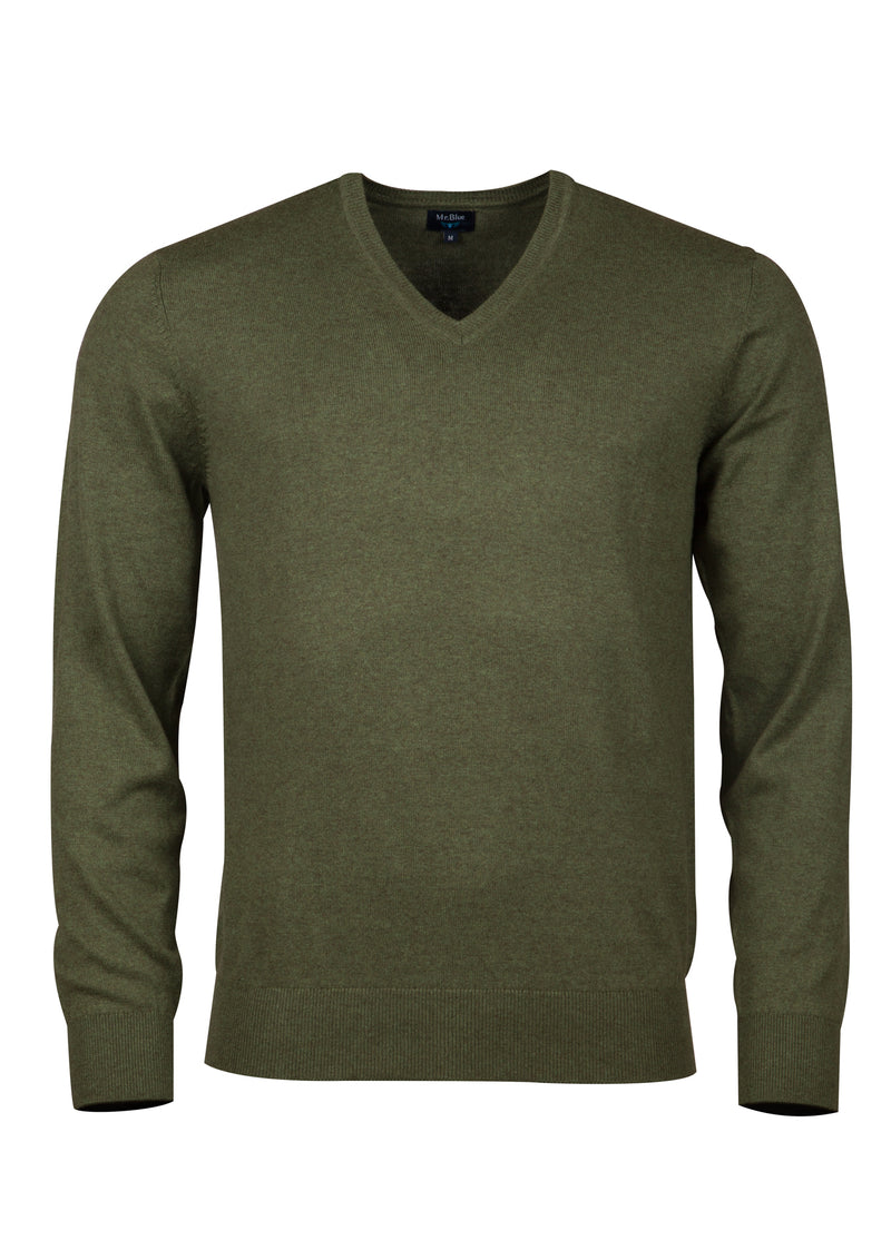 Olive Green V-Neck T-Shirt