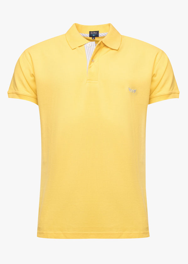 Piquet polo short sleeve plain with carcela detail