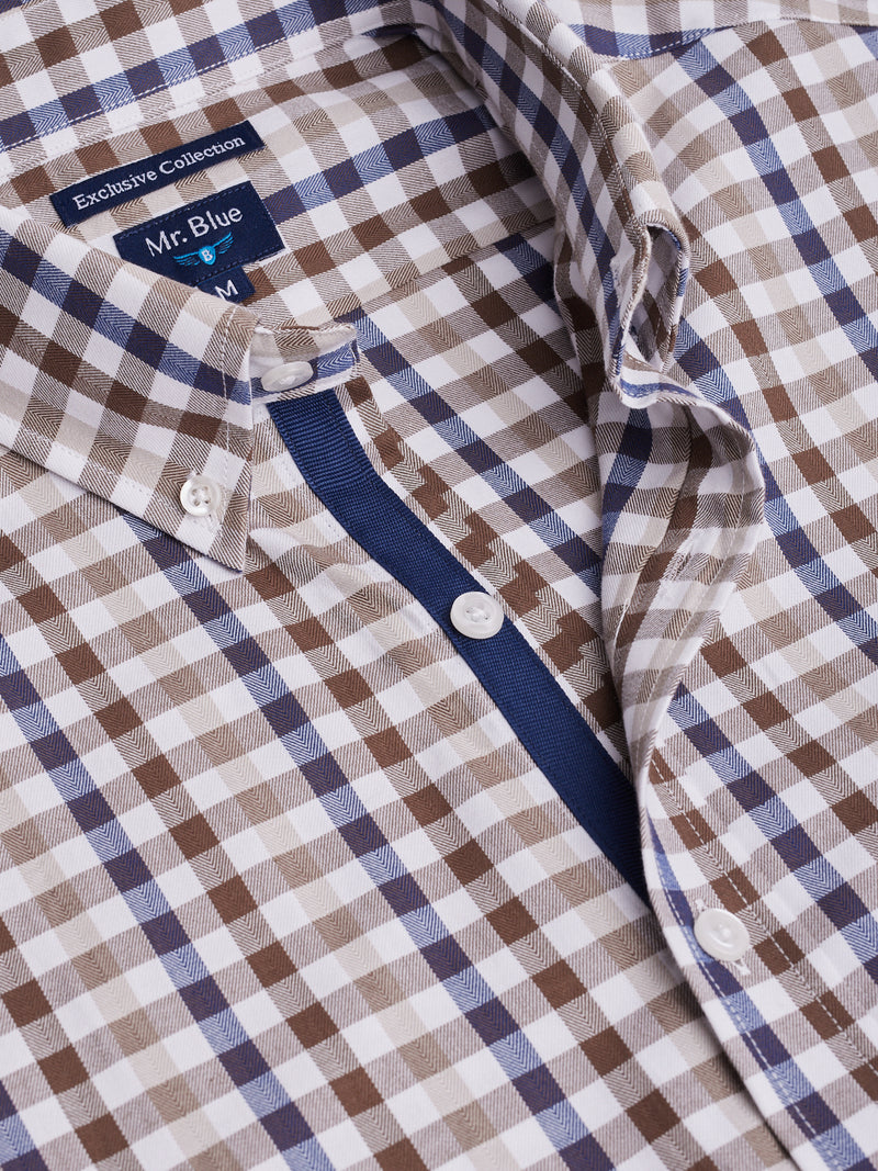 Camisa Regular Fit Twill Castanha