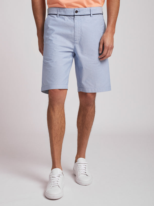 Bermuda chino en coton rayé bleu et blanc