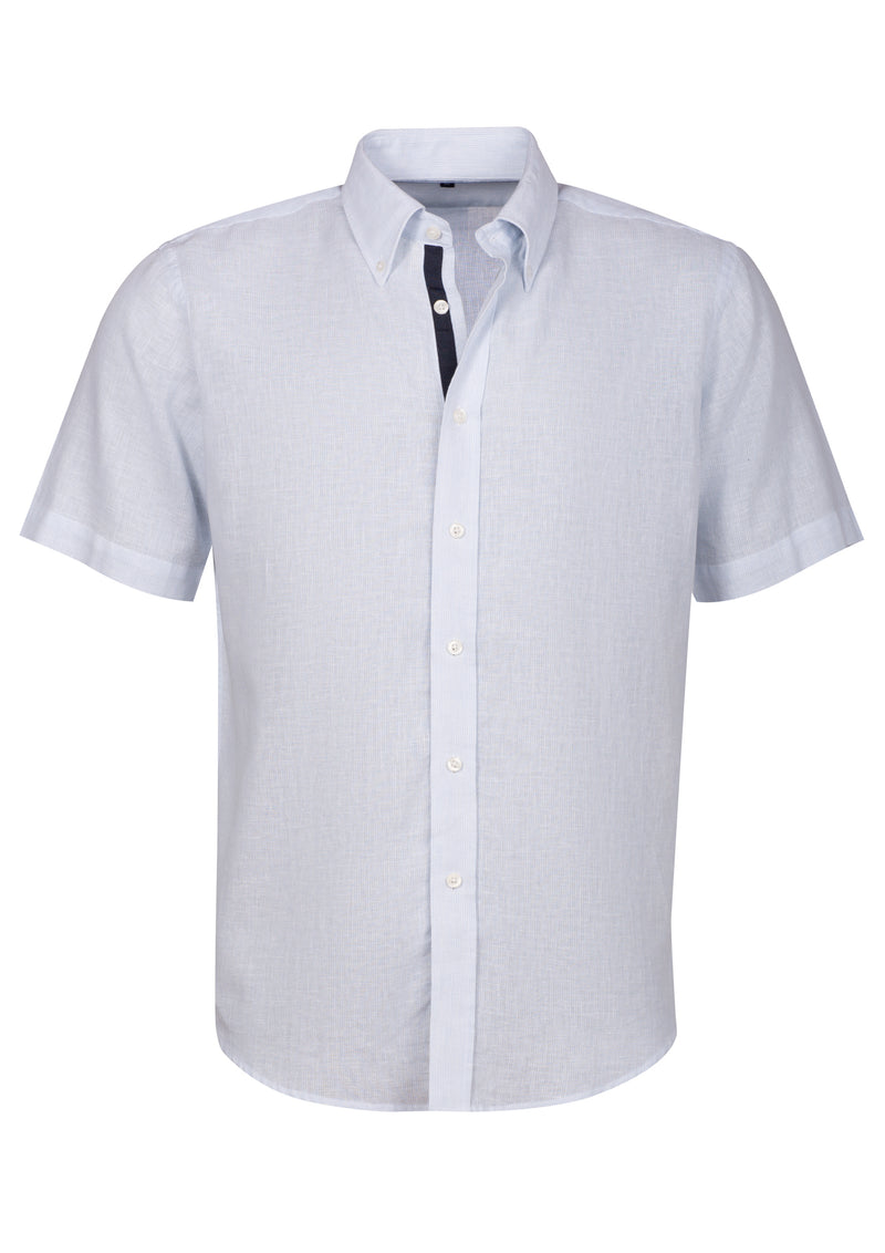White Baby Blue Short Sleeve Shirt