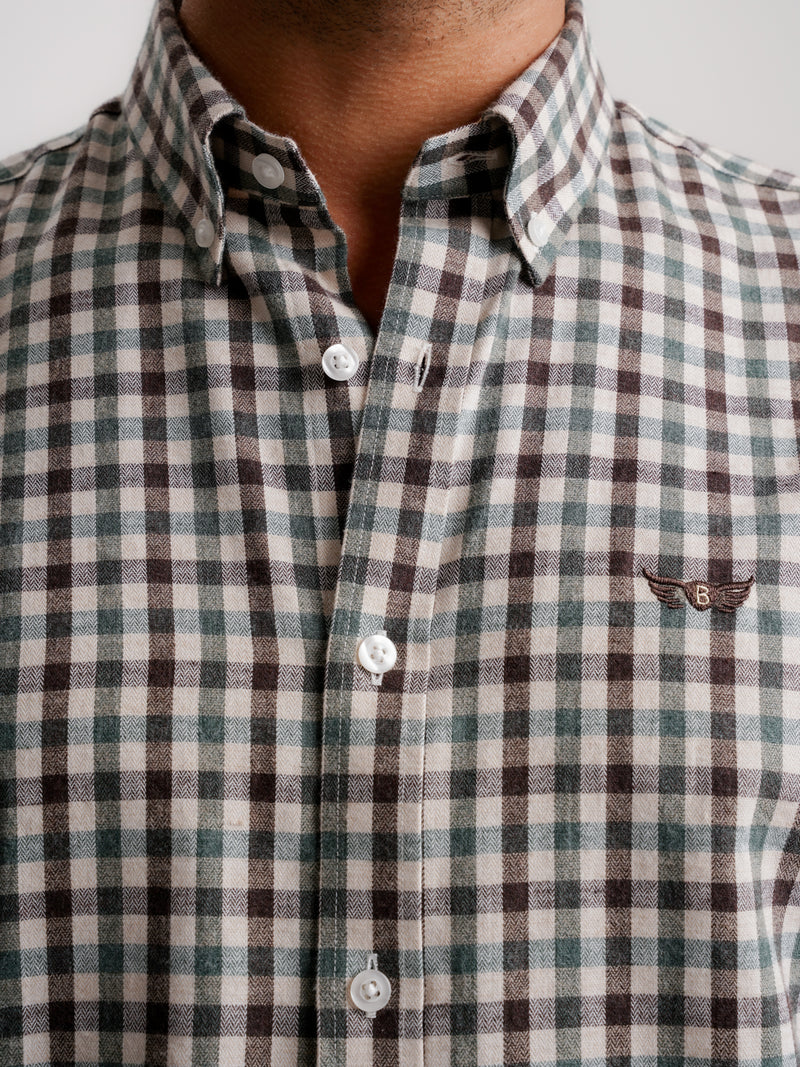 Camisa Regular Fit Flanela Castanha