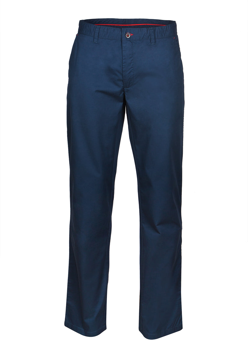 Calças chino cintura subida azul intermedio