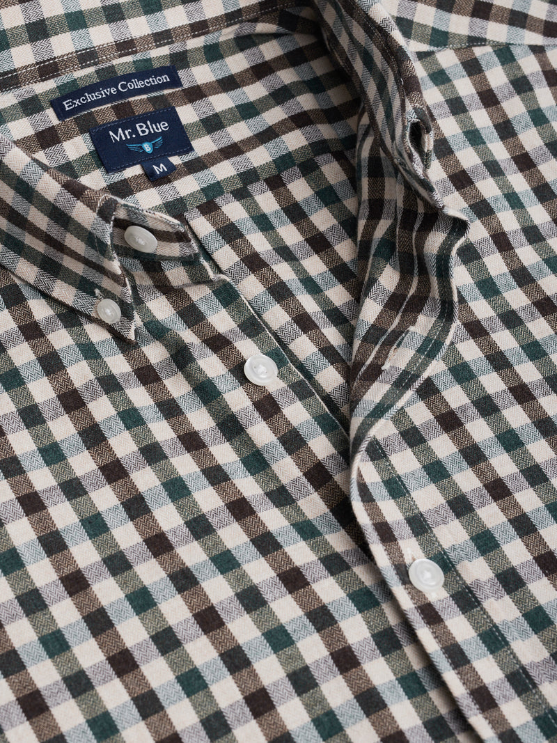 Camisa Regular Fit Flanela Castanha