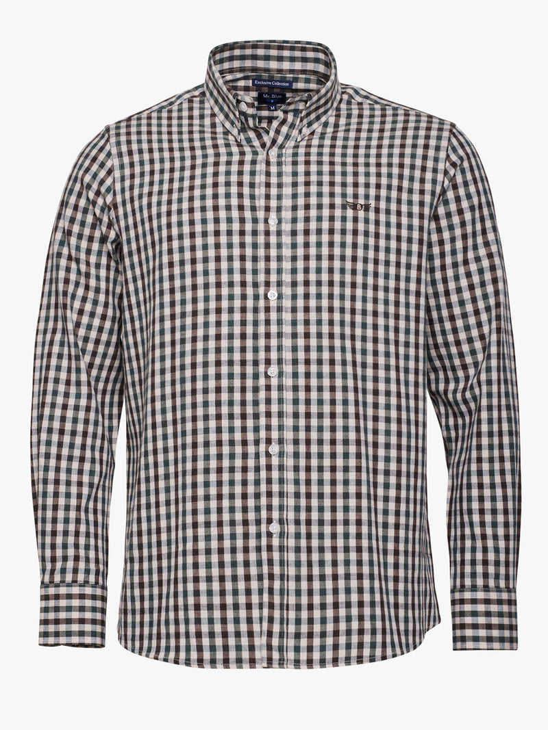 Camisa Regular Fit Flanela Castanha