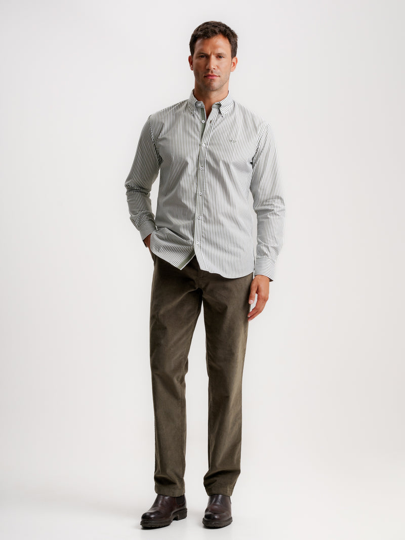 Regular Fit Poplin Shirt Green