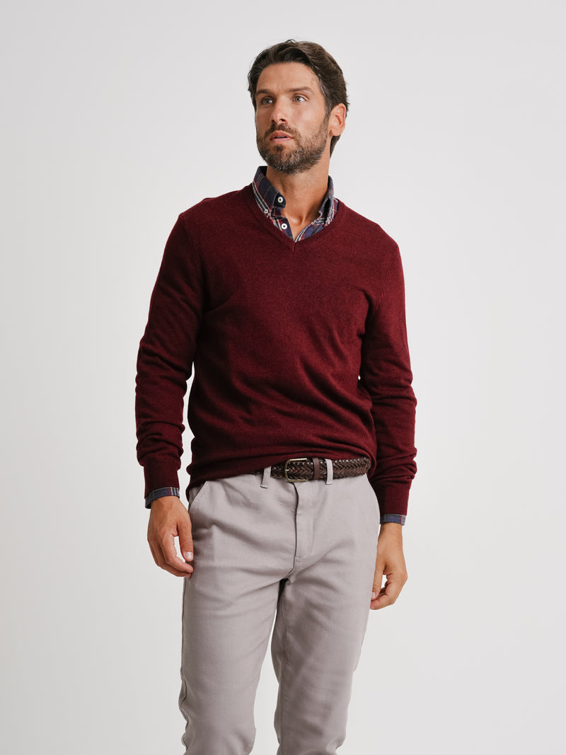 Burgundy Thick Wool Pullover