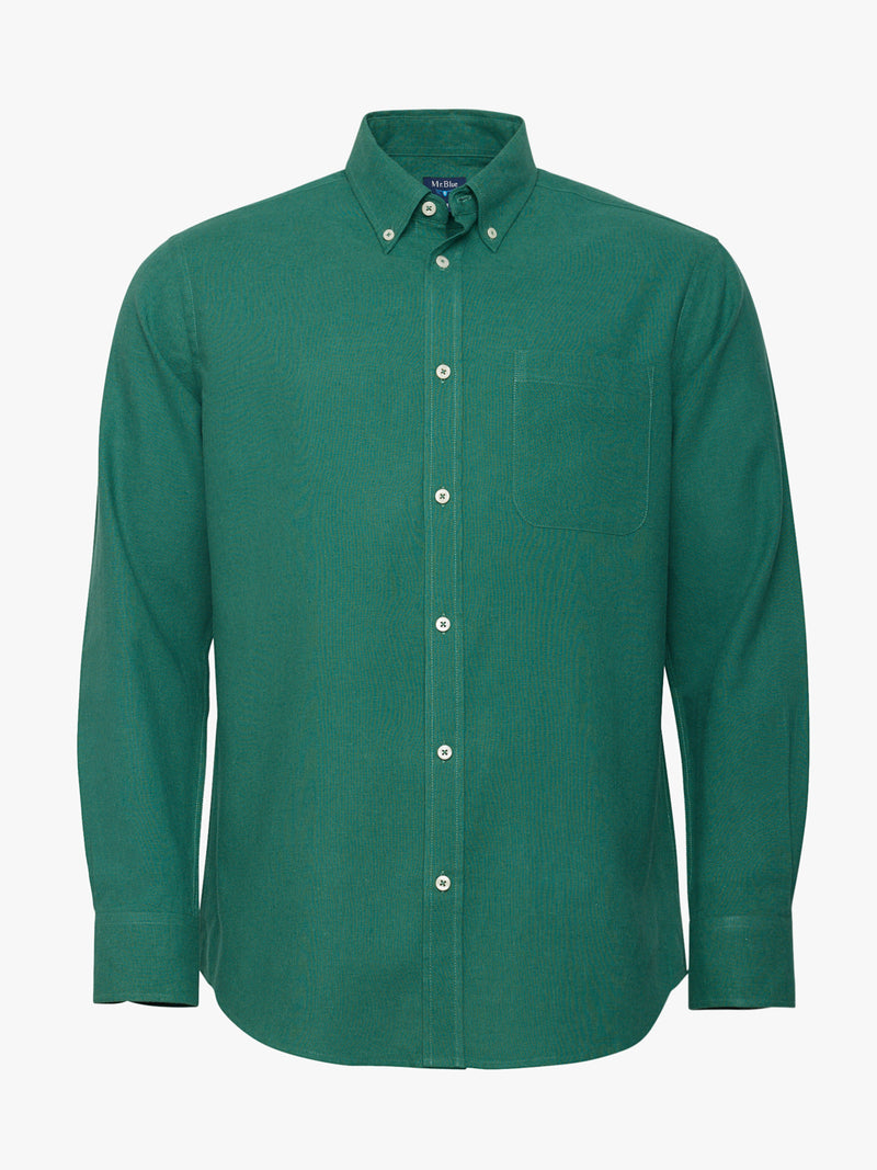 Camisa Regular Fit Linho Verde