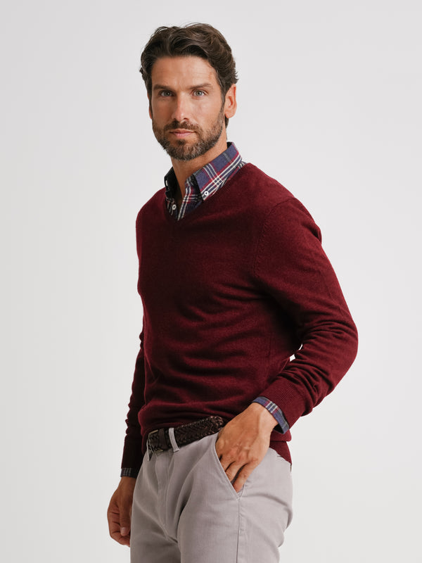 Pullover Lã Grosso Bordeaux