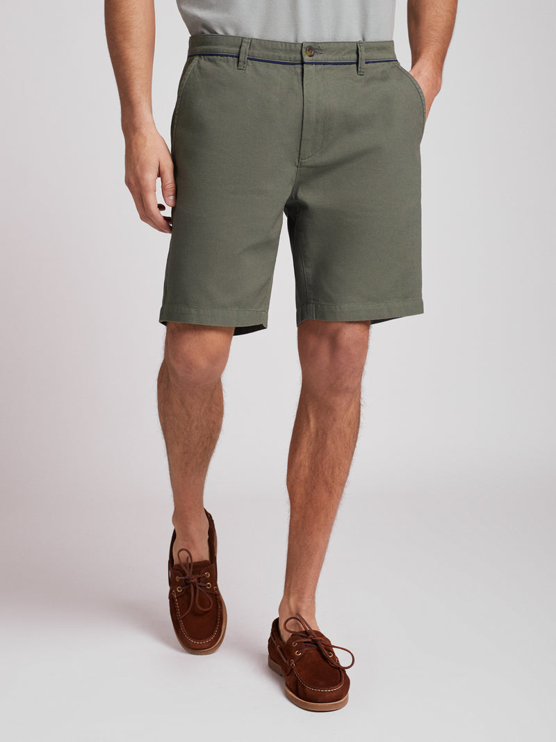 Khaki green structured Chino shorts in casual fit cotton