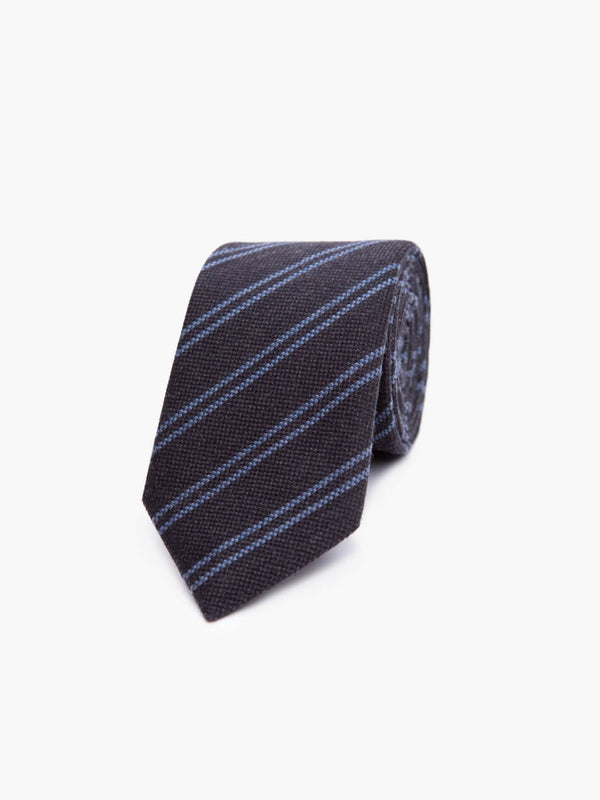 Fine striped wool tie