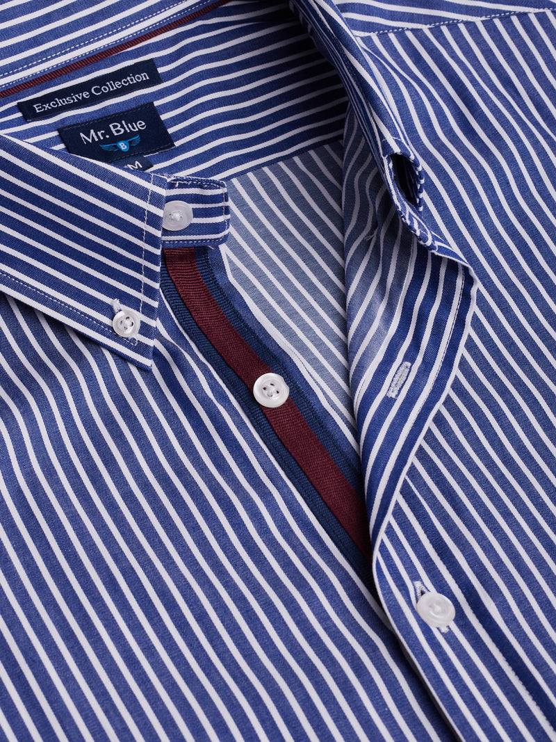 Camisa Regular Fit Oxford Azul