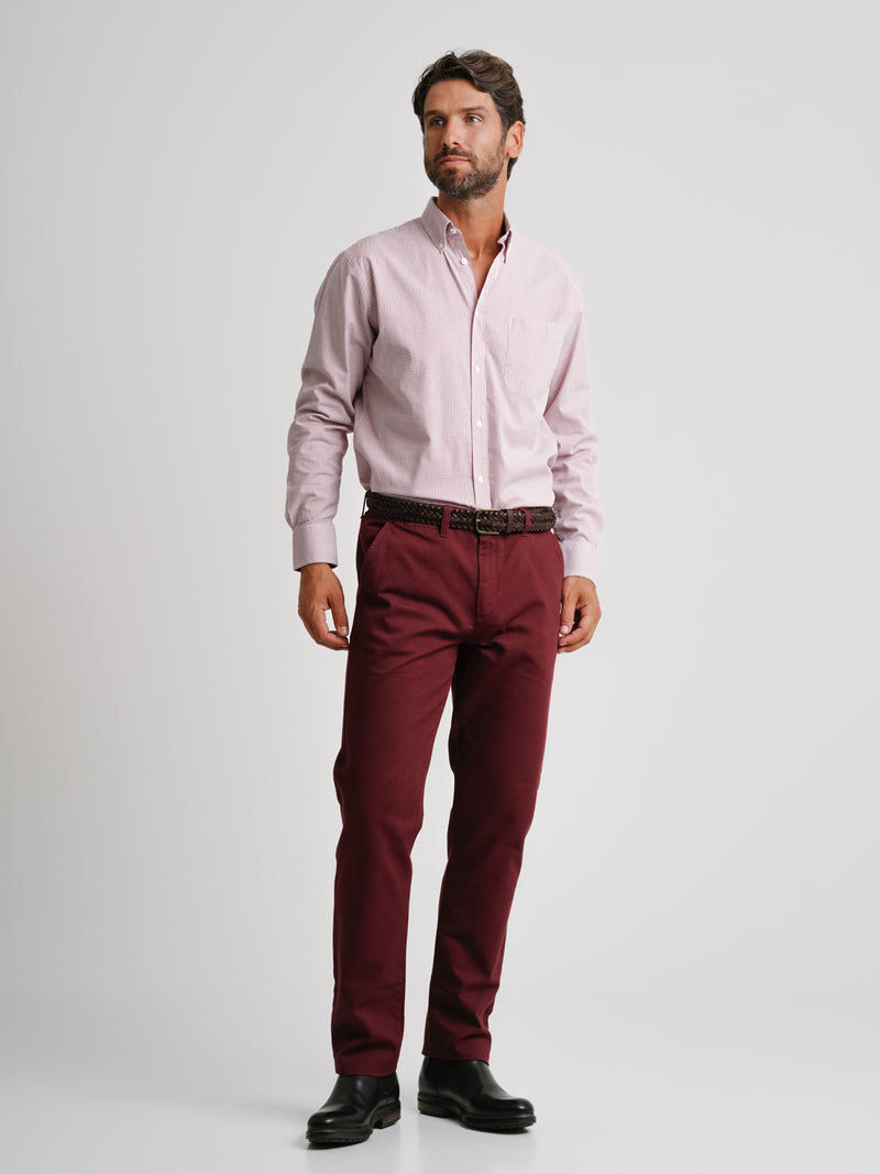 Chemise Oxford rouge coupe classique