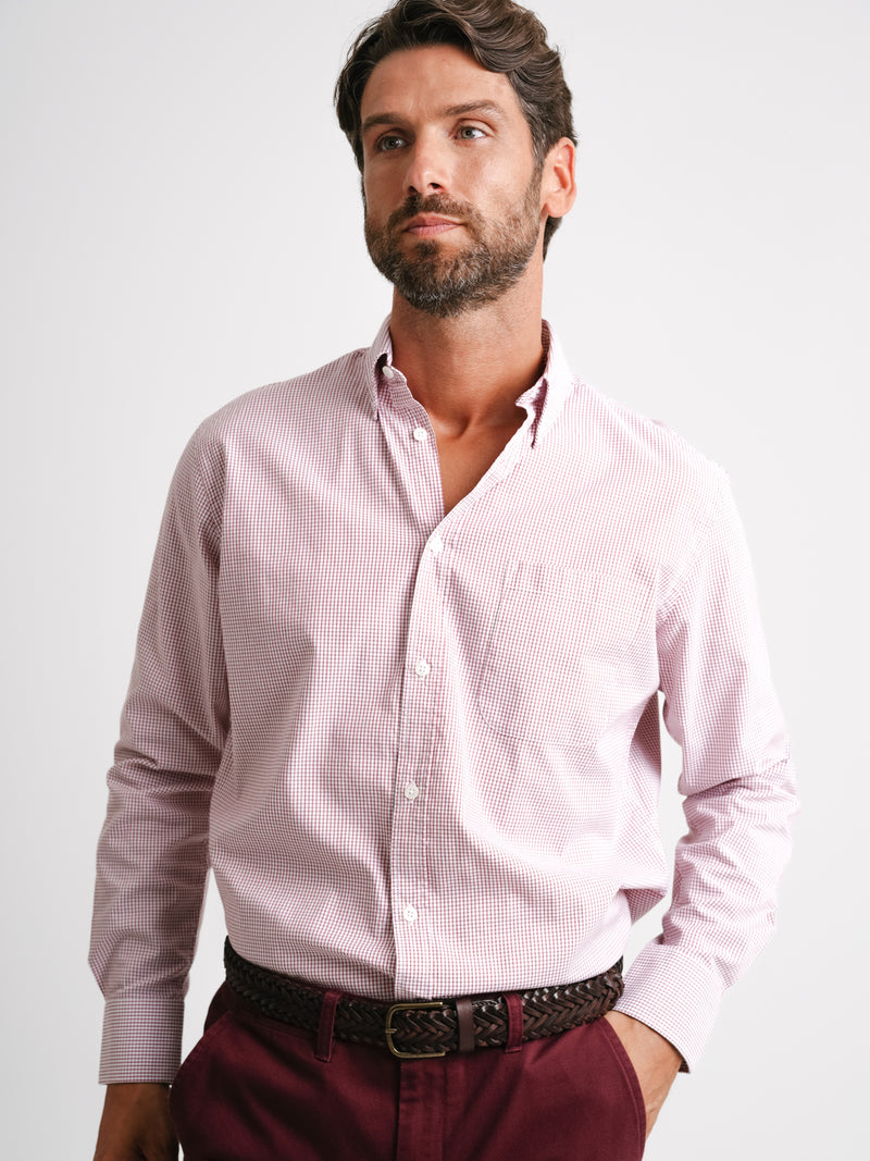 Chemise Oxford rouge coupe classique