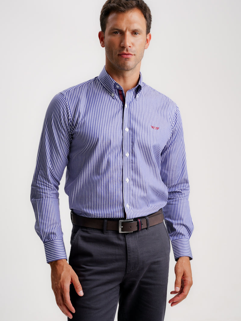 Chemise bleue Oxford coupe classique