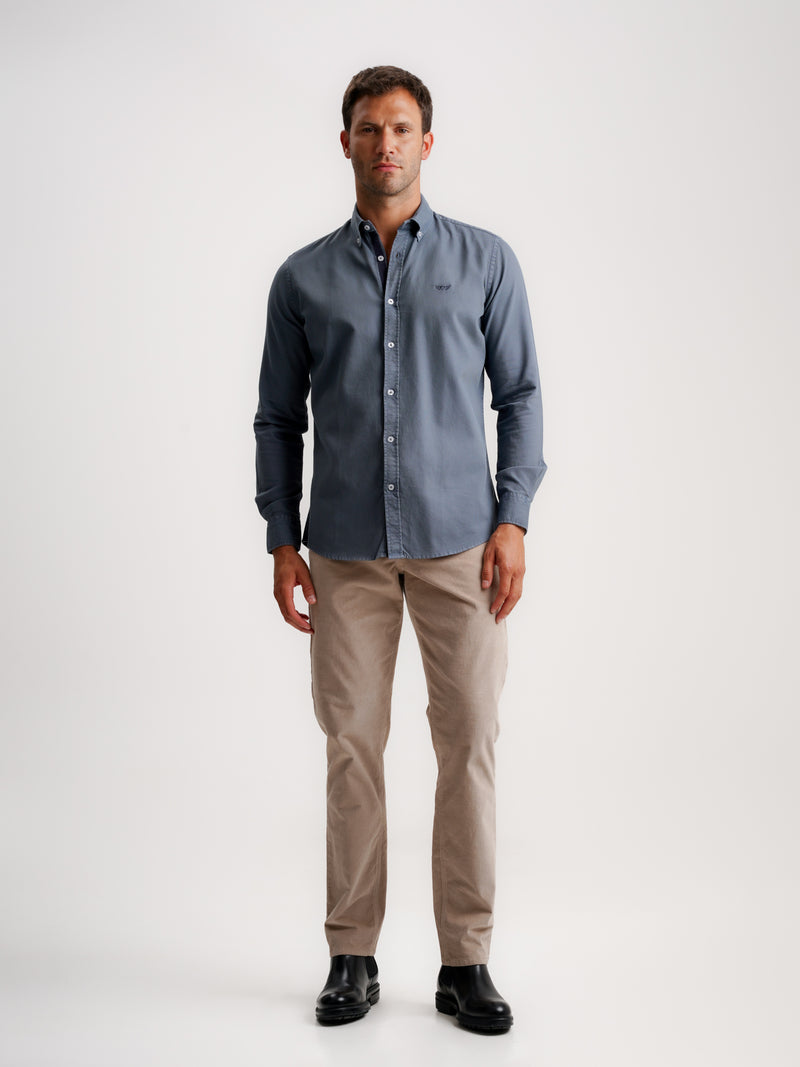 Chemise bleue structurée coupe classique