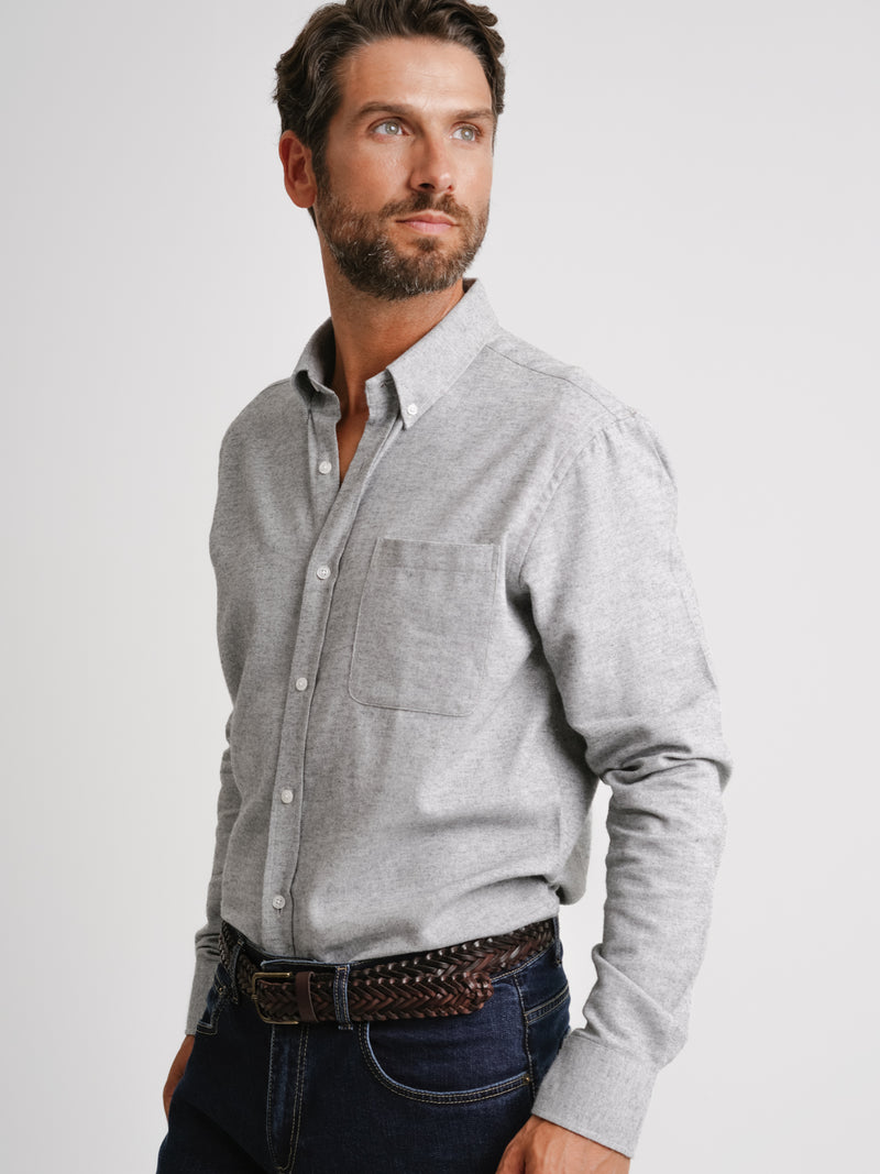 Camisa Regular Fit Franela Gris