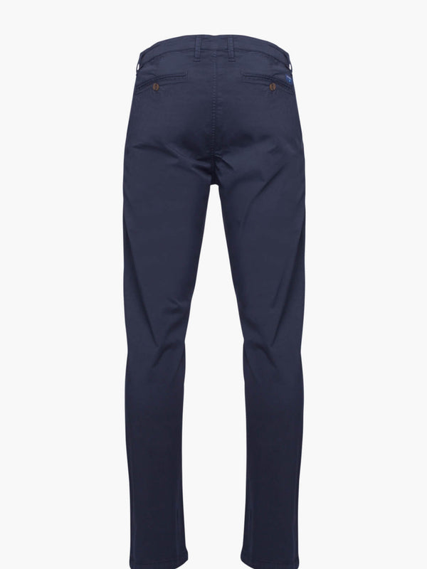 Slim fit dark blue cotton chino pants