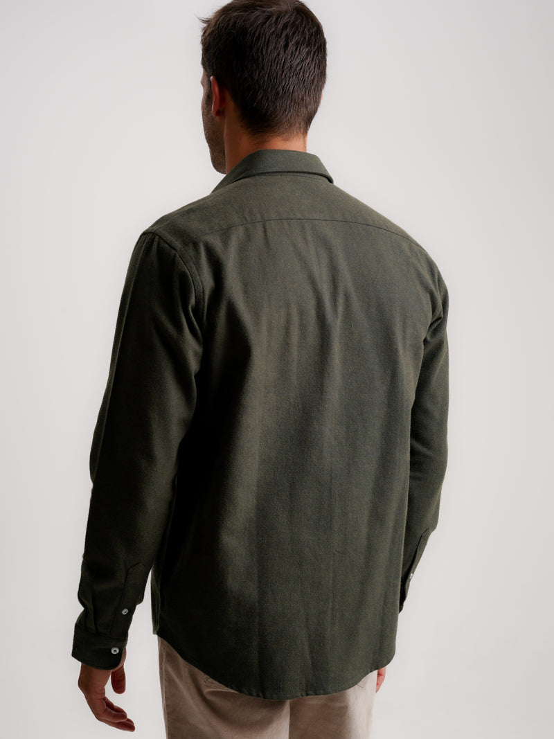 Regular Fit Green Flannel Shirt