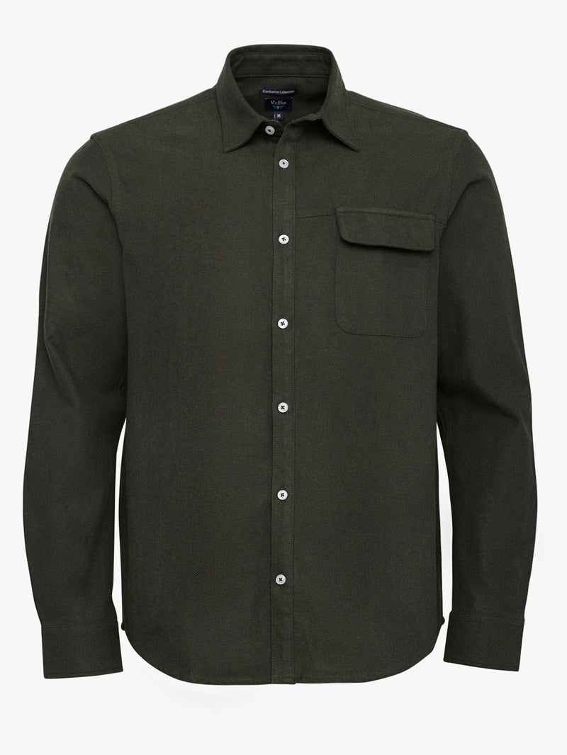 Chemise en flanelle verte coupe classique