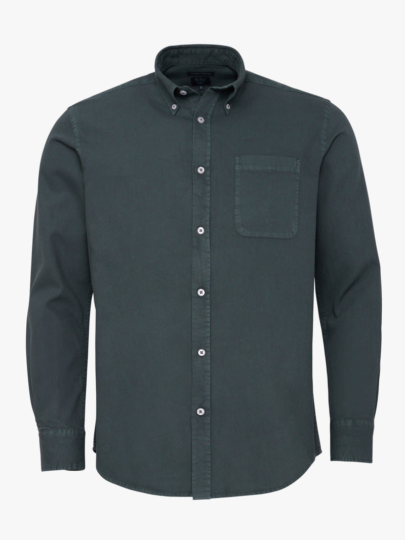 Camisa Regular Fit Estructurada Azul