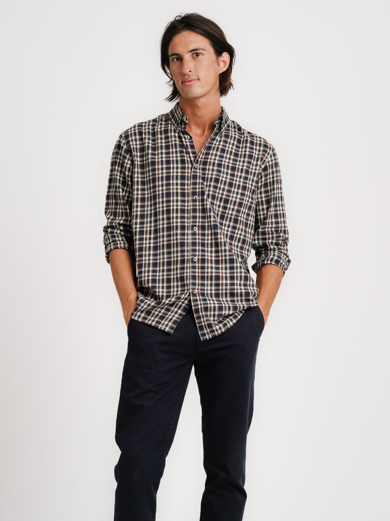 Regular Fit Blue Flannel Shirt