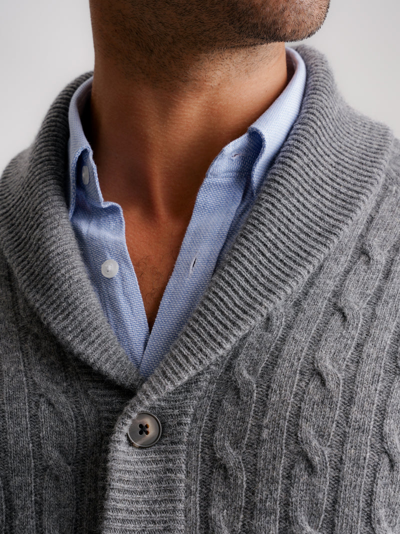 Gray Thick Wool Cardigan