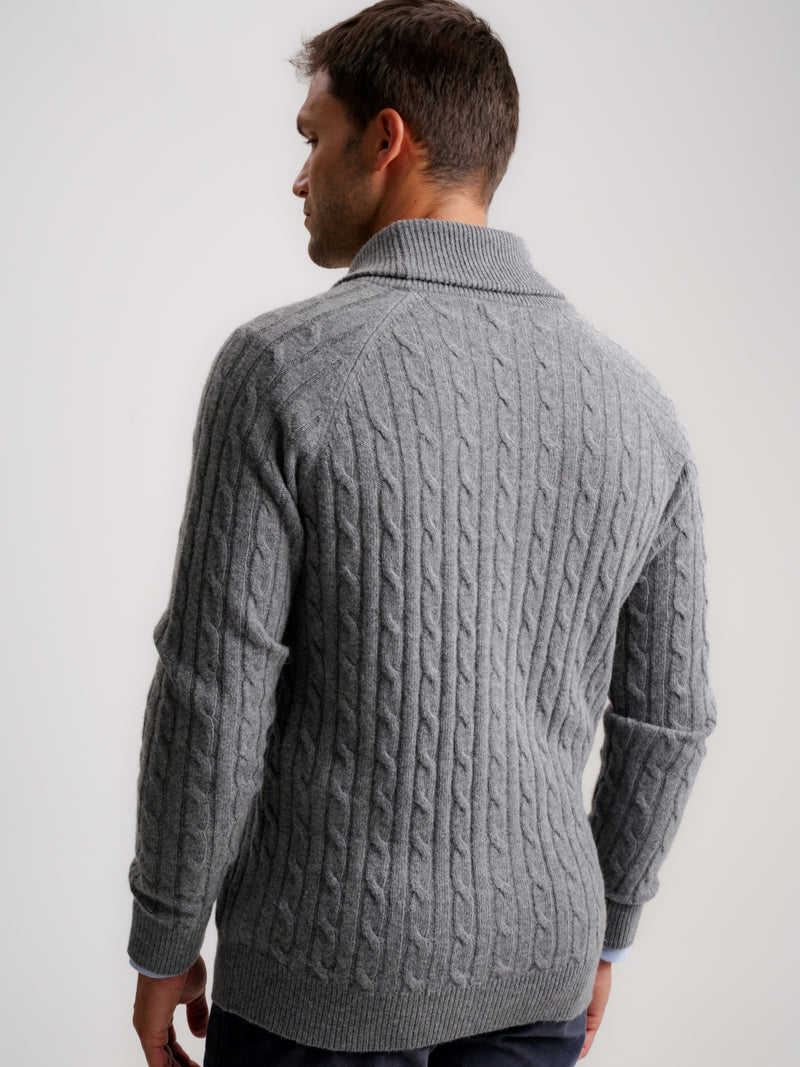 Gray Thick Wool Cardigan