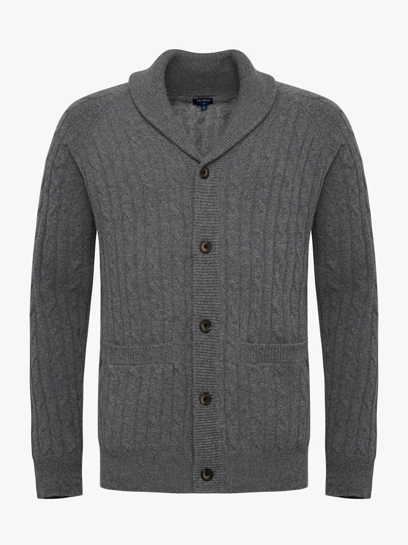 Cardigan Lã Grosso Cinzento