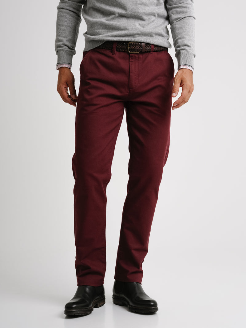 Regular Fit Burgundy Trousers