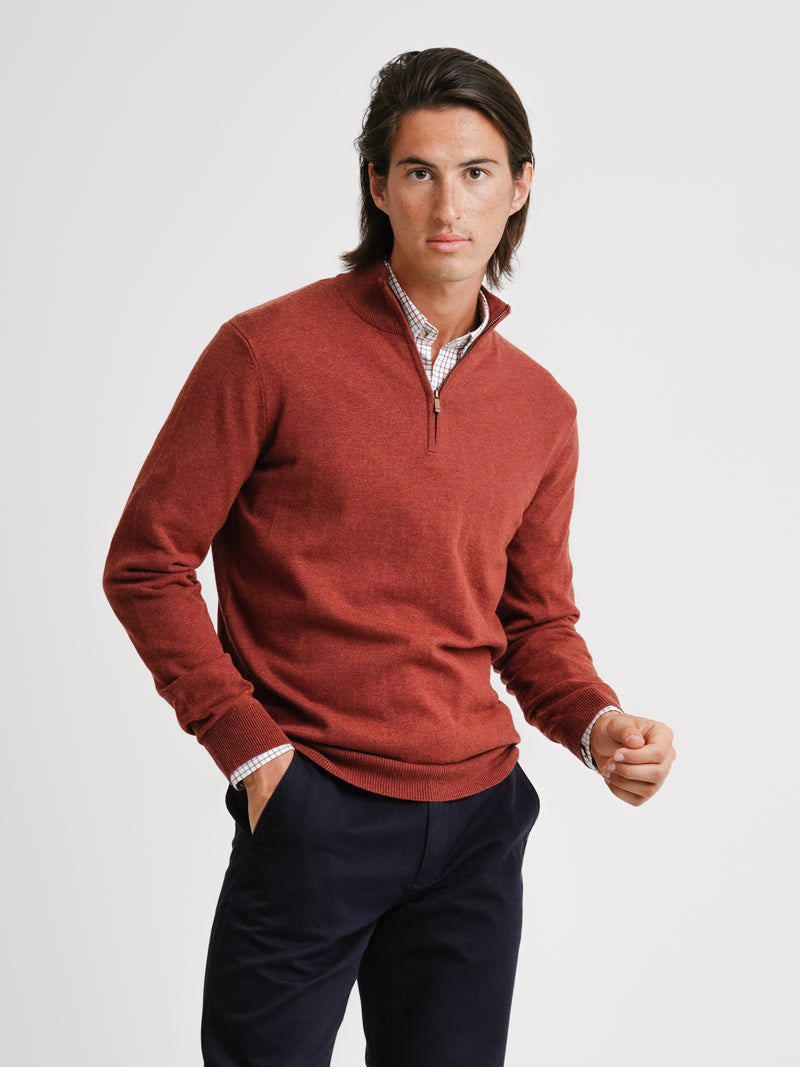 Orange Slim Merino Wool Pullover