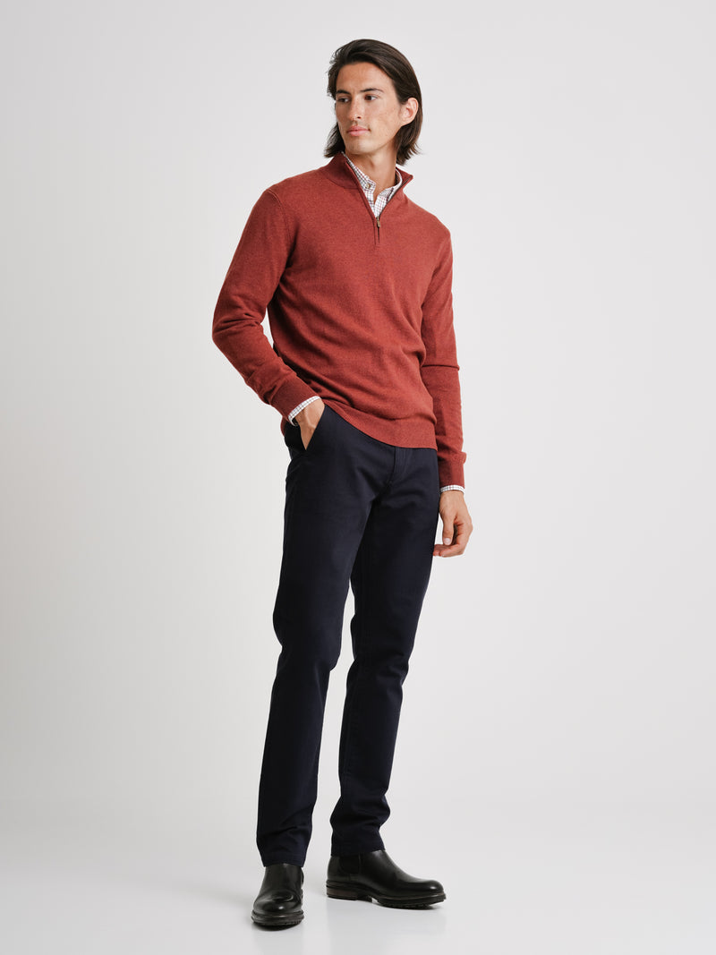 Orange Slim Merino Wool Pullover