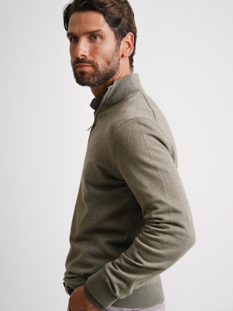 Green Slim Merino Wool Pullover