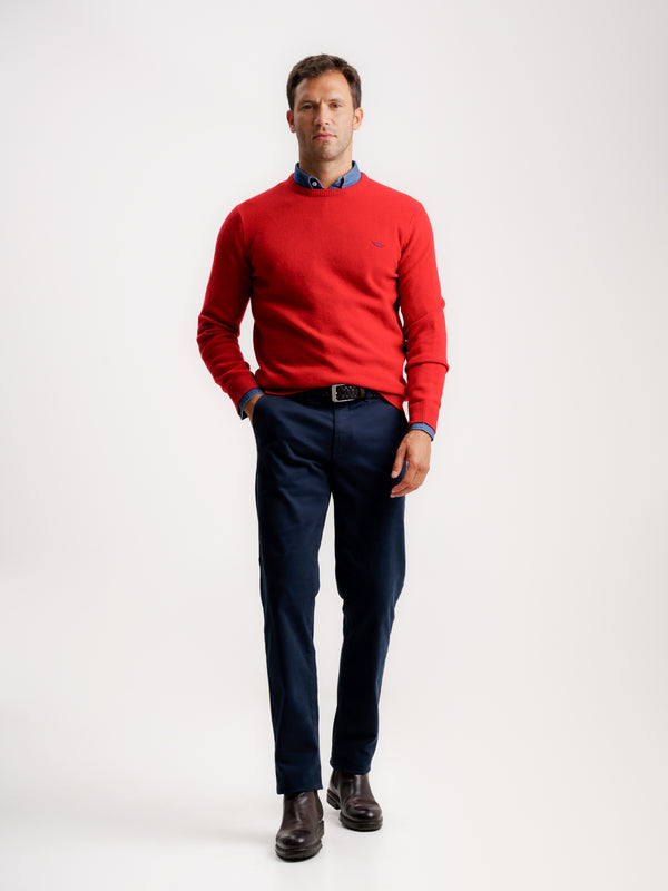 Red Thick Wool Pullover