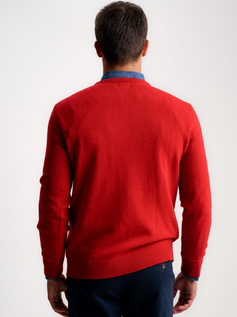 Pull en laine épaisse rouge