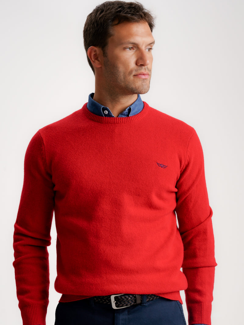 Red Thick Wool Pullover