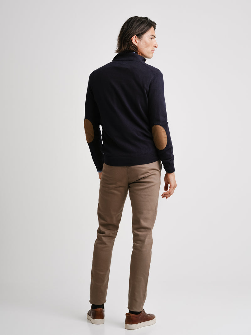 Blue Slim Merino Wool Pullover