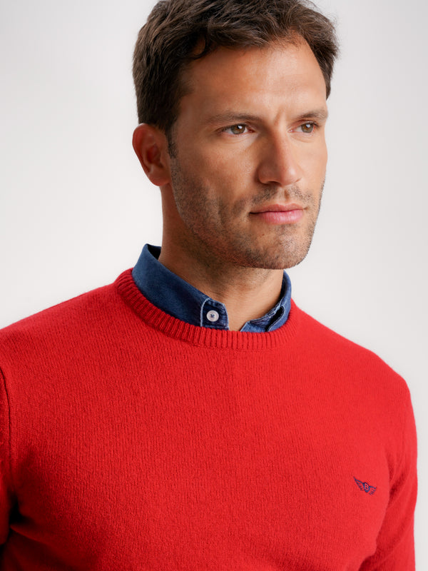 Red Thick Wool Pullover