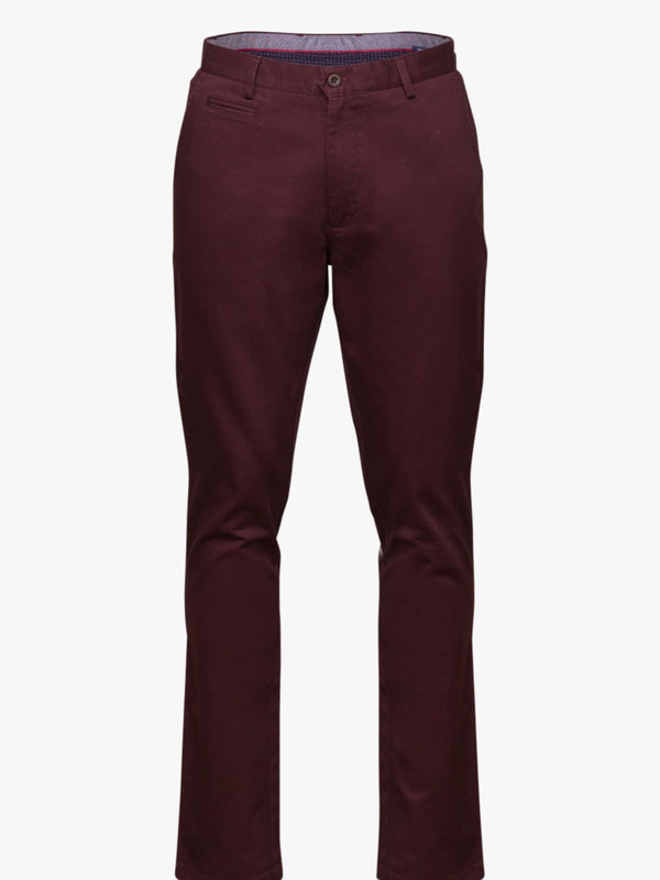 Pantalon chino structuré uni coupe slim