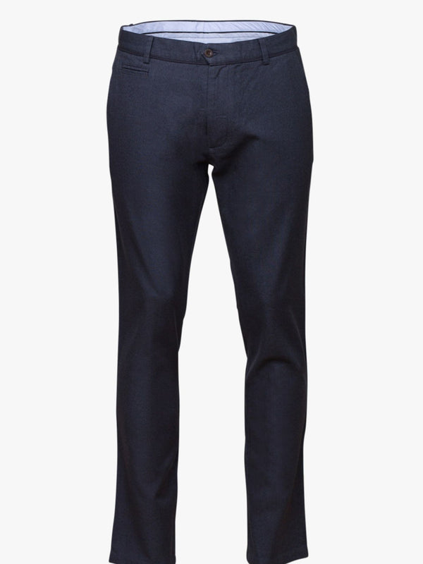 Pantalon chino structuré uni coupe slim