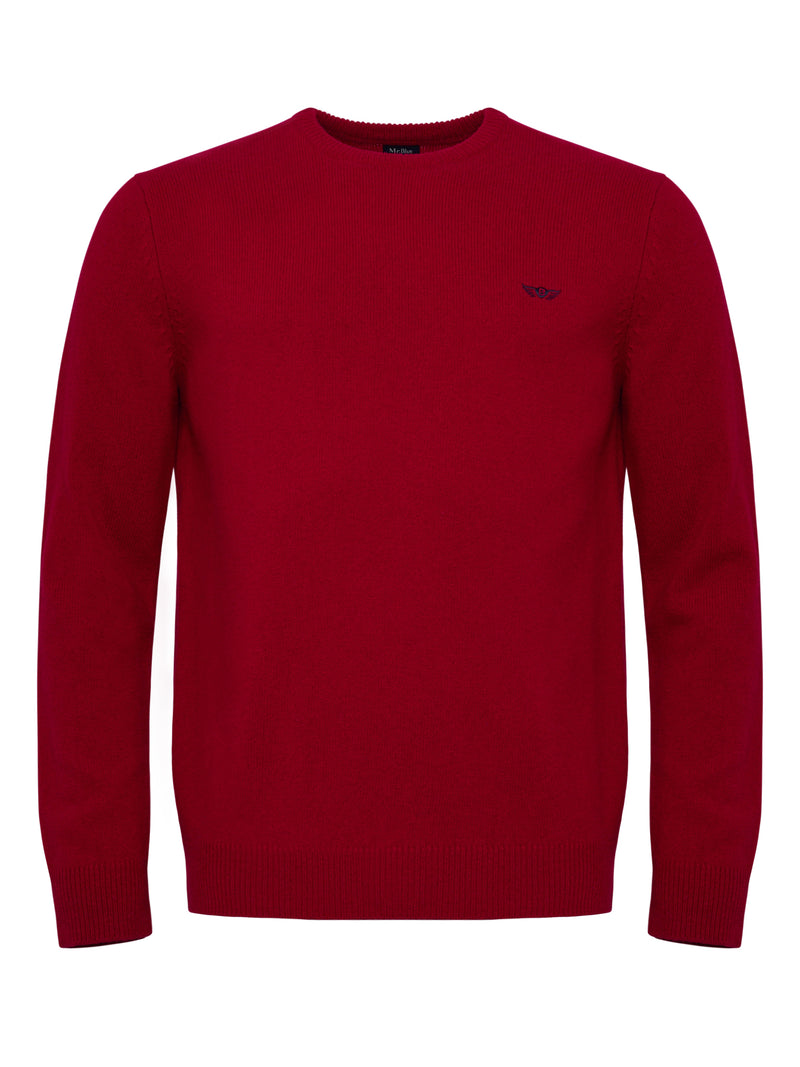 Pull en laine épaisse rouge