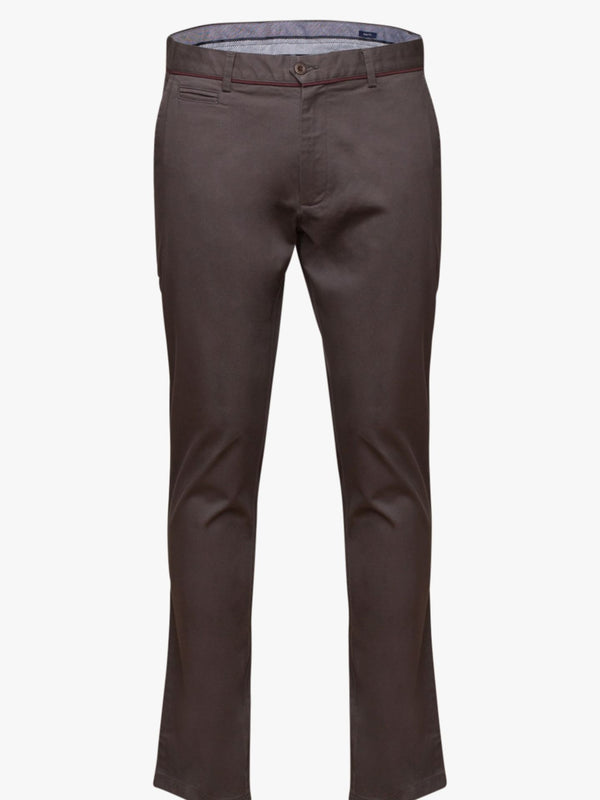 Pantalon chino structuré uni coupe slim