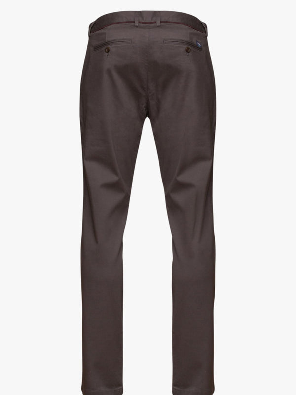 Pantalon chino structuré uni coupe slim