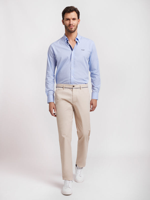 Pantalon chino Coupe slim beige clair