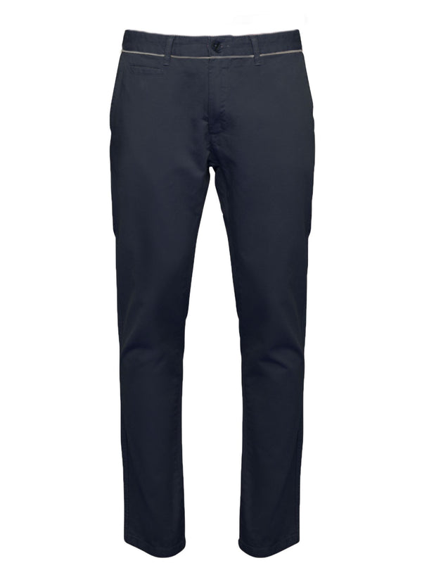 Pantalon chino structuré uni coupe slim