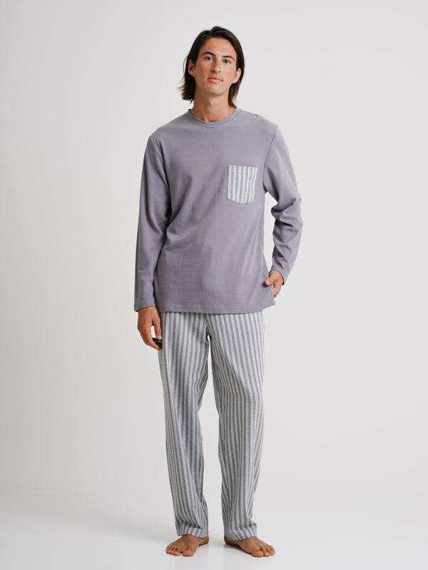Grey Long Sleeve Pyjamas