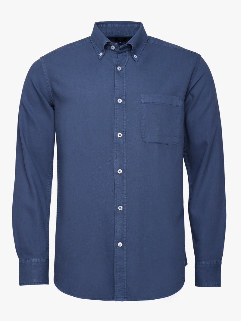 Regular Fit Structured Shirt Blue