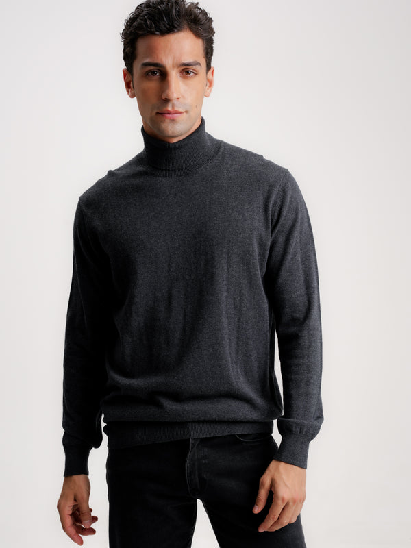 Pull fin en cachemire noir