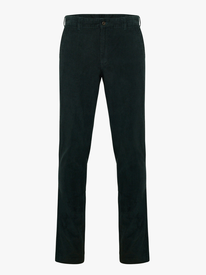 Regular Fit Green Bombazine Trousers