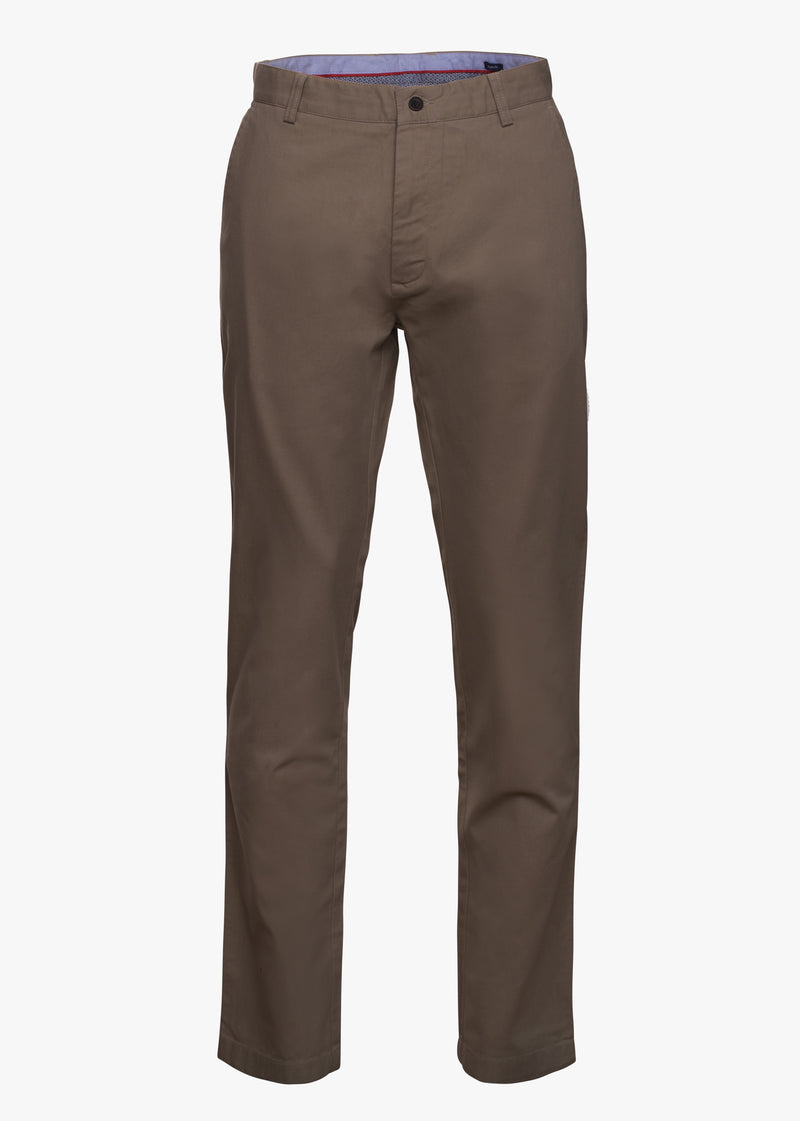 Pantalon Chino Coupe Ajustée En Sergé Uni